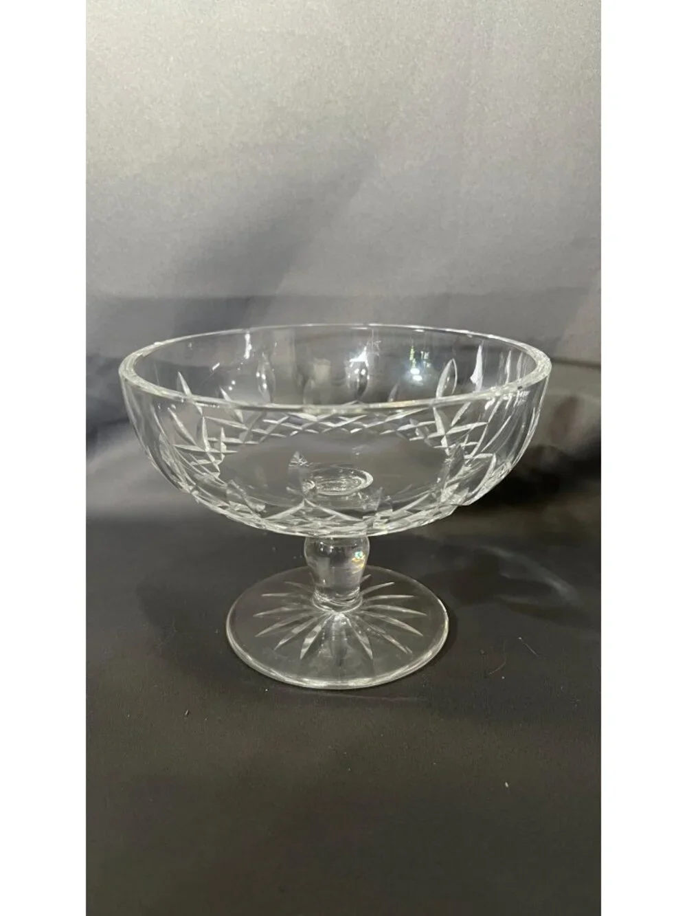 Waterford Crystal Pedestal Bowl With Intricate Cut Patterns